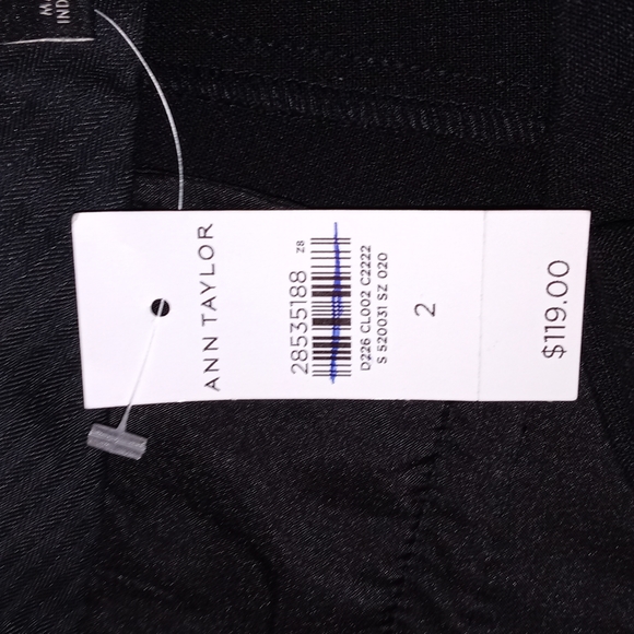 🆕Ann Taylor | The Ankle Pants Black Lace Hem Dress Pant Mid Rise Womens Size 2 - Picture 3 of 8